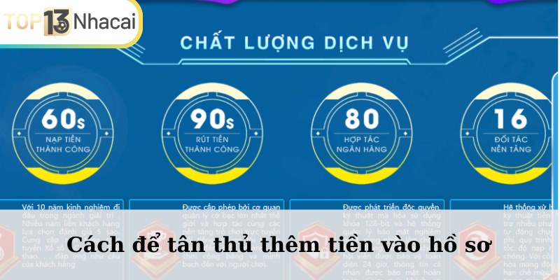 Cách để tân thủ thêm tiền vào hồ sơ