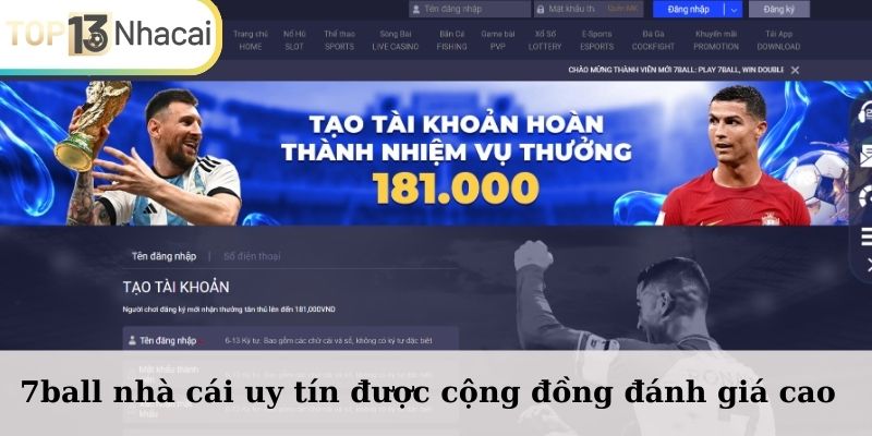 7ball nhà cái uy tín được cộng đồng đánh giá cao