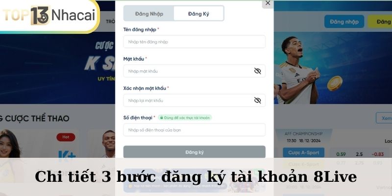 3 bước đăng ký hội viên nhanh chóng