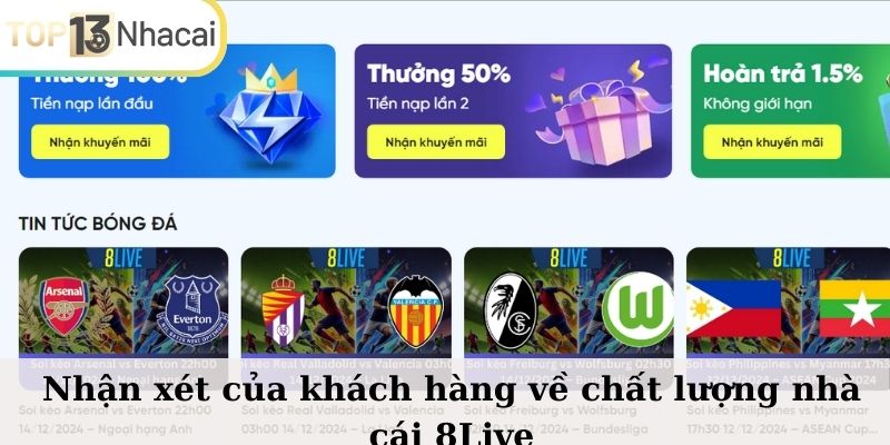 Top các ưu đãi hấp dẫn từ nhà cái 8Live