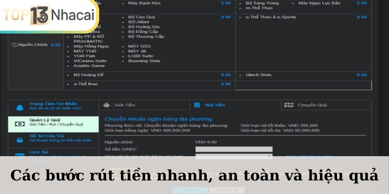 Rút tiền nhanh, an toan chỉ với 3 bước đơn giản