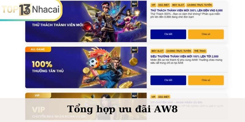 Tổng hợp ưu đãi AW8