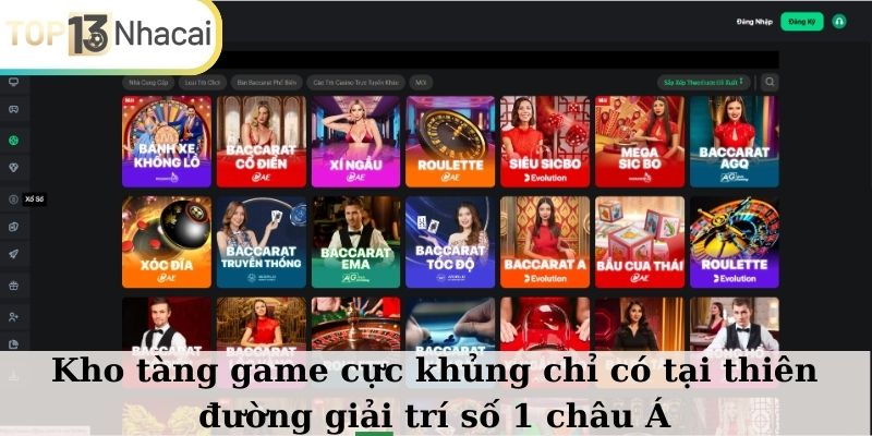 Kho tàng game cực khủng chỉ có tại thiên đường giải trí số 1 châu Á