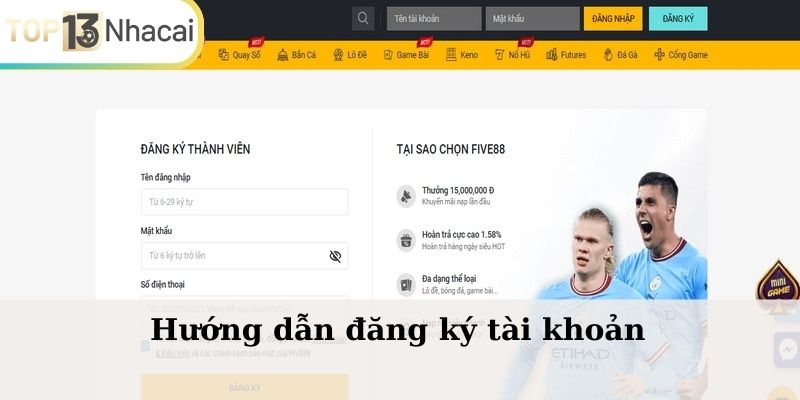 Cách đăng ký mới tài khoản cá cược