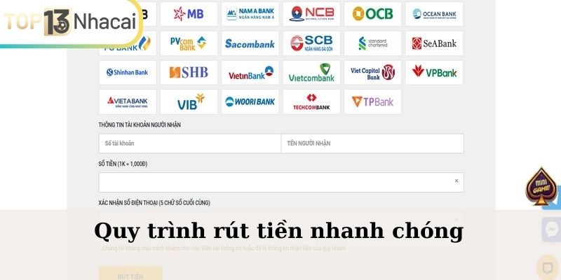 Cách rút tiền nhanh từ trang chủ