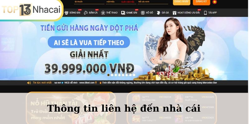 Thông tin liên hệ đến nhà cái