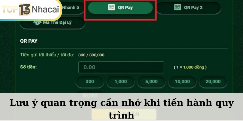 Lưu ý quan trọng cần nhớ khi tiến hành quy trình