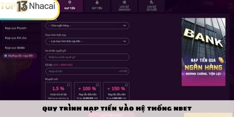 Nạp tiền vào account chỉ với 03 bước