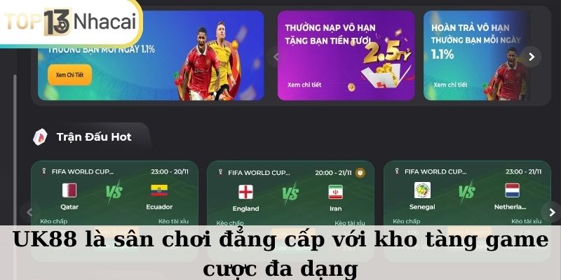 UK88 là sân chơi đẳng cấp với kho tàng game cược đa dạng