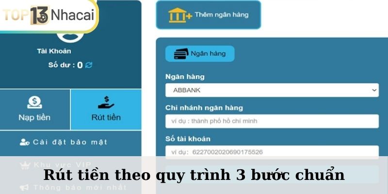 Rút tiền theo quy trình 3 bước chuẩn