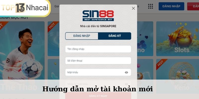 Hướng dẫn mở tài khoản mới