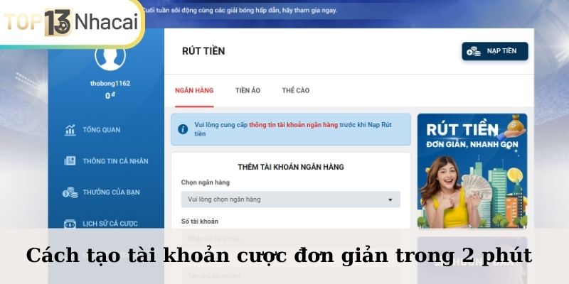 Cách rút tiền cực nhanh gọn tại SIN88