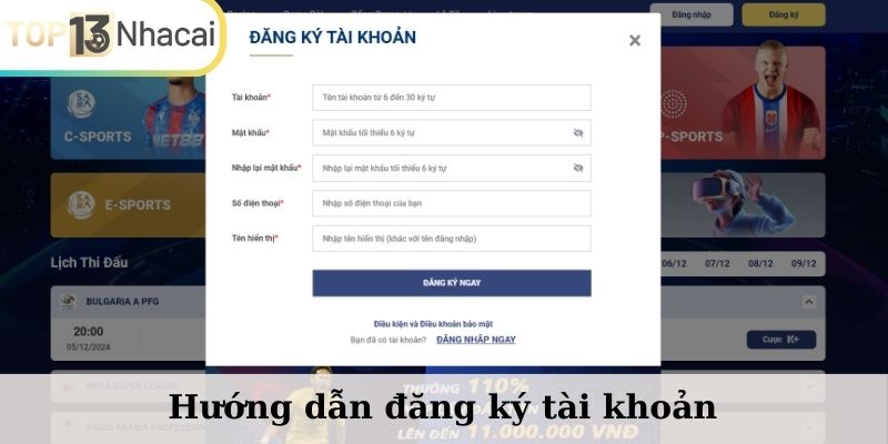 Hướng dẫn đăng ký tài khoản