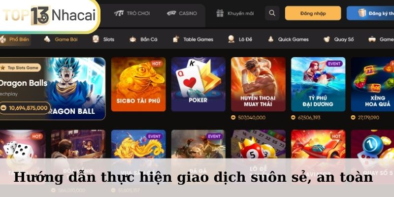 Hướng dẫn thực hiện giao dịch suôn sẻ, an toàn