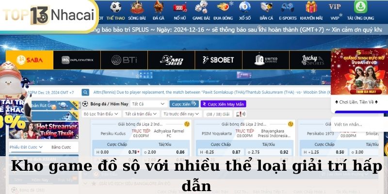 Những môn chơi gây sốt tại nhà cái