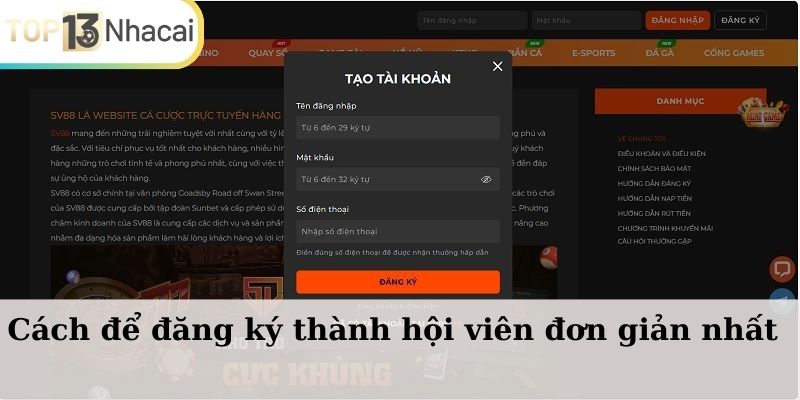 Cách để đăng ký thành hội viên đơn giản nhất