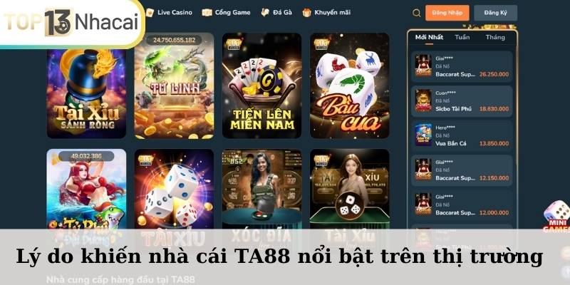 Ưu điểm của nhà cái TA88